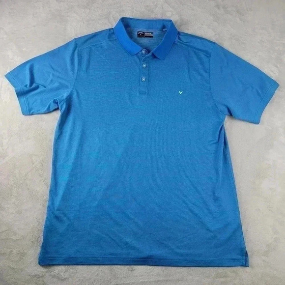 Callaway Opti-Dri Golf Polo Short Sleeve Shirt Blue Striped Sz 2XL - Picture 1 of 7